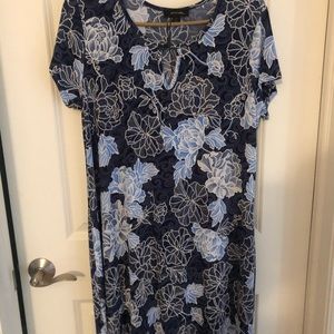 Espresso blue flowered dress
